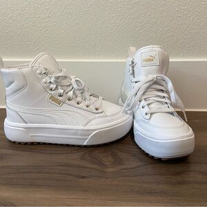 Womens PUMA Karmen mid trainers Size 7 White Lifestyle Sneakers Shoes